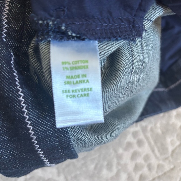 LILLY PULITZER Palm Beach Fit Dark Wash Denim Jean Skirt Embroidered Palm Sz 14 - Picture 6 of 8